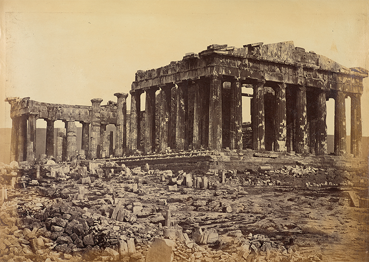 A photograph of the Parthenon in Athens, Greece from Princeton University Library's Hellenic Collections (1867-1870s?).