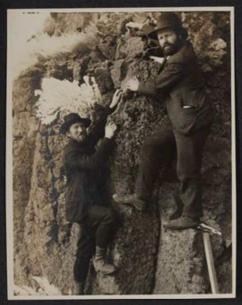L to R: John Thompson and W.A. Adams, 3 December 1906, Wilbur, Washington. Page 13 Western and Indian Photo Album.