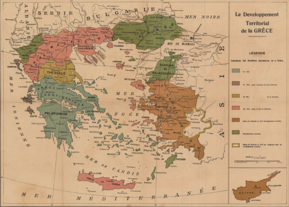 Le Developpement territorial de la Grèce (1915?). Photo by Princeton University Library