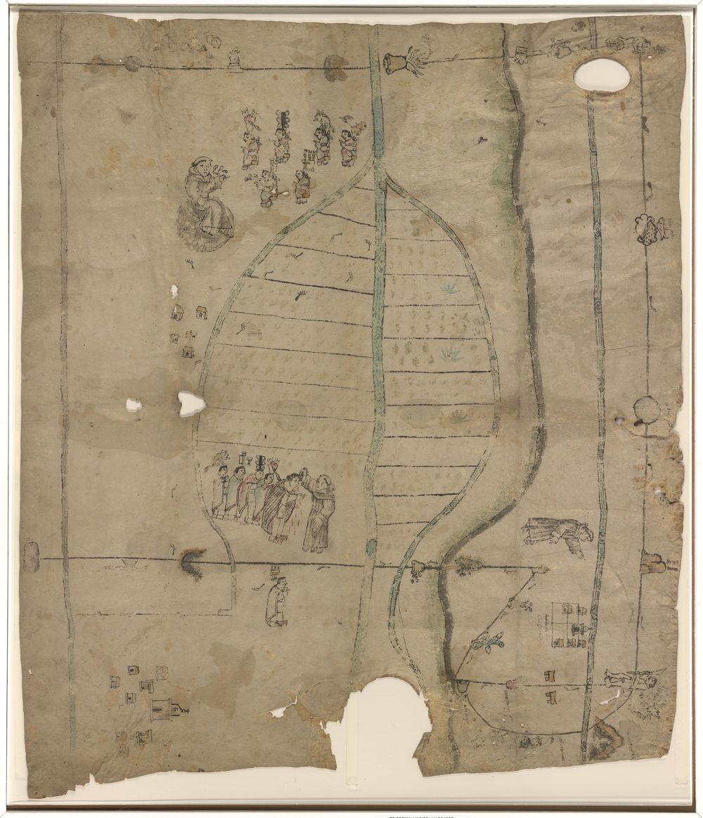 Aztec Map on Deerskin