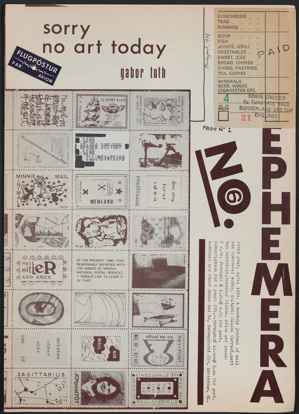 Ephemera, No 6, 1977-78