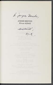 André Breton : rêveur définitif : essai de lire / Mathieu Bénézet (Derrida copy).