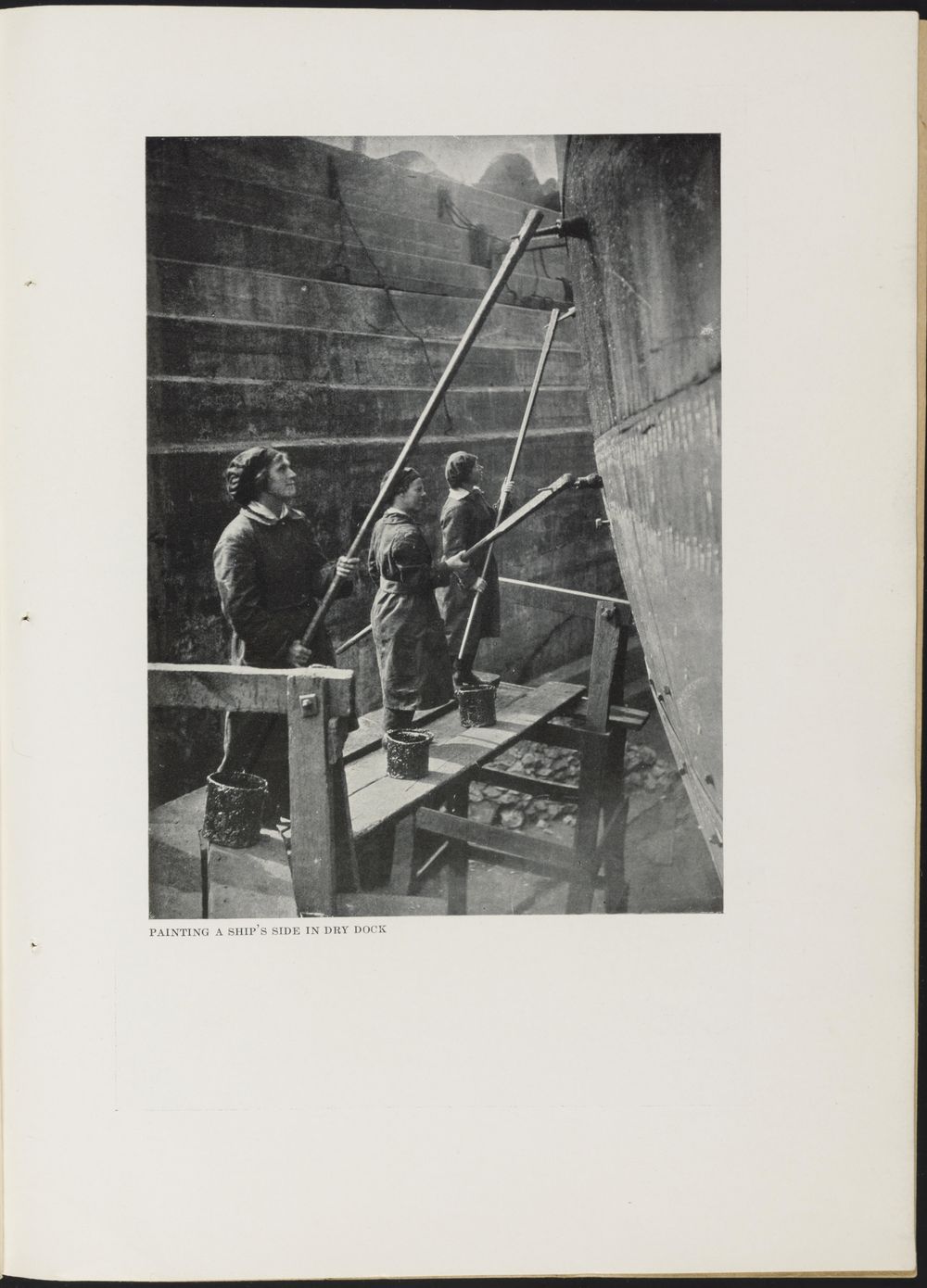 "Painting a ship's side." 