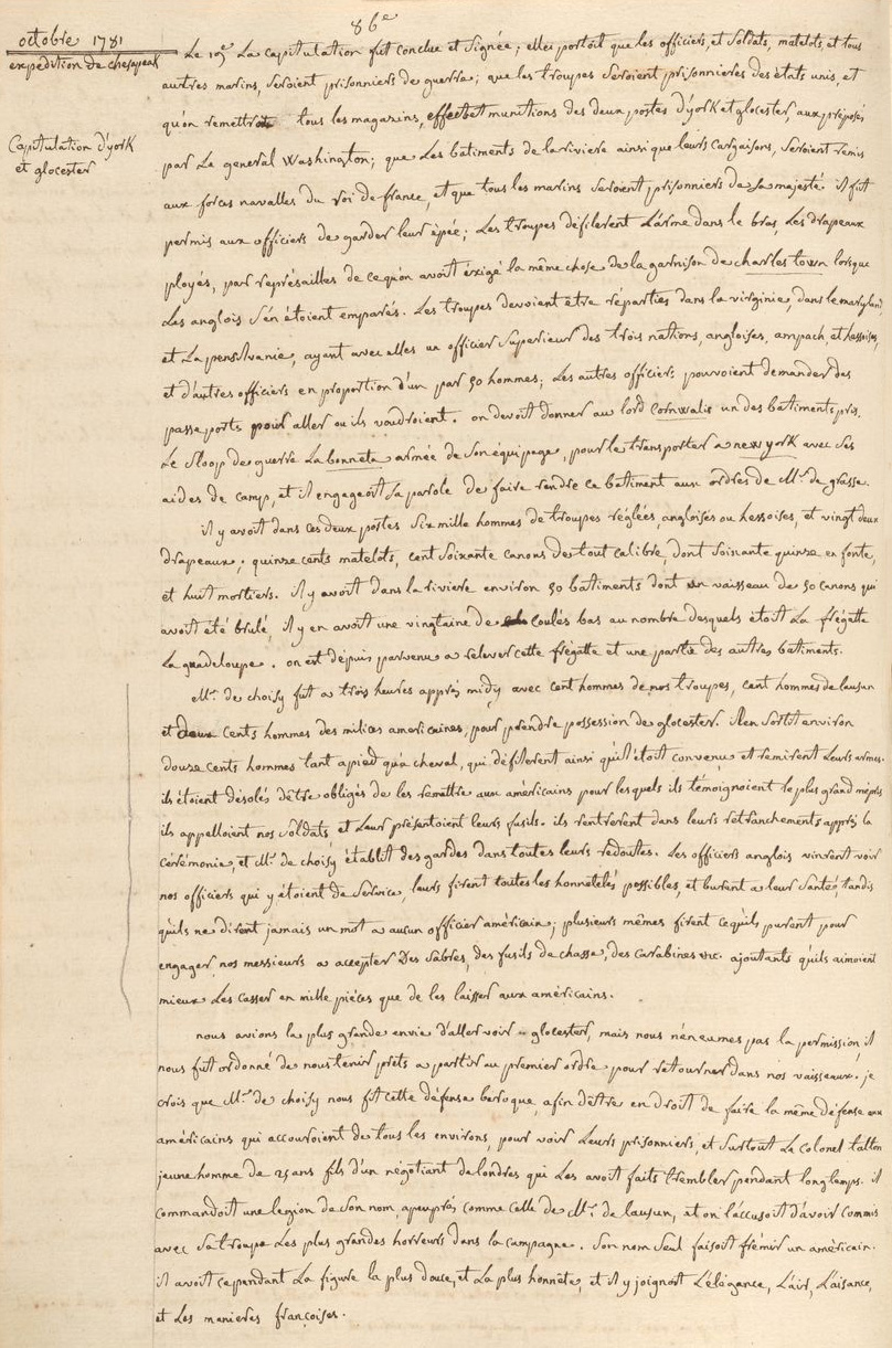 Image of page from "Journal particulier d'une campagne aux Indes Occidentales, 1780–1782"