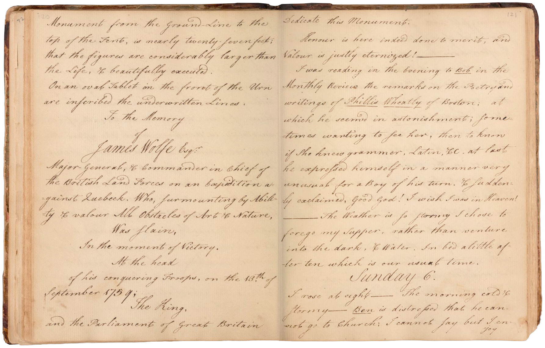 Image of two page opening from "Journal, 1773-1774"