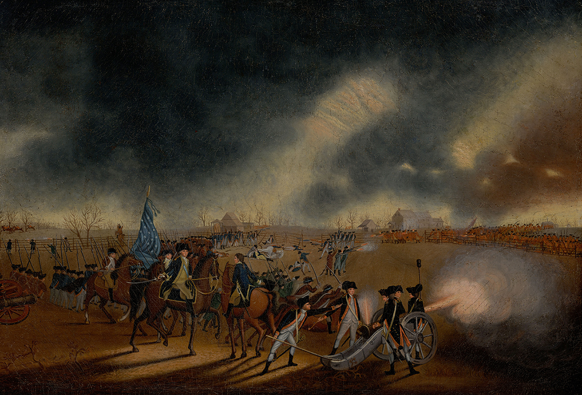Image of oil painting on canvas of "The Battle of Princeton, 1782"