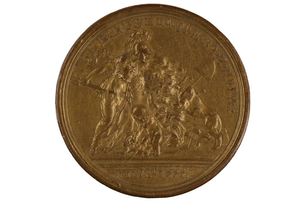 Image of obverse side of "Libertas Americana, 1783" medal