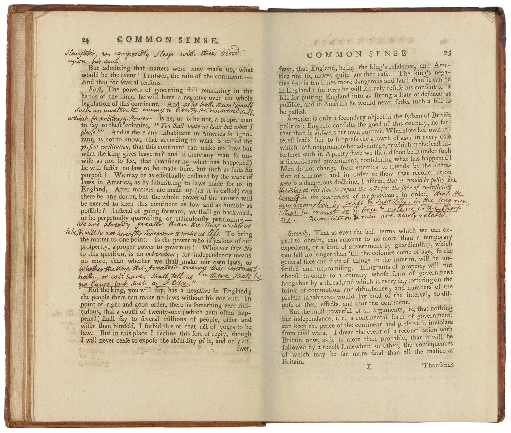 Image of pages 24-25 from "Common Sense; Addressed to the Inhabitants of America" 
