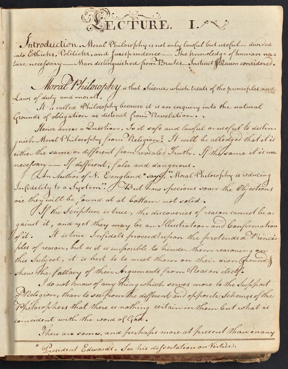 Page of handwritten notes taken during a lecture. 