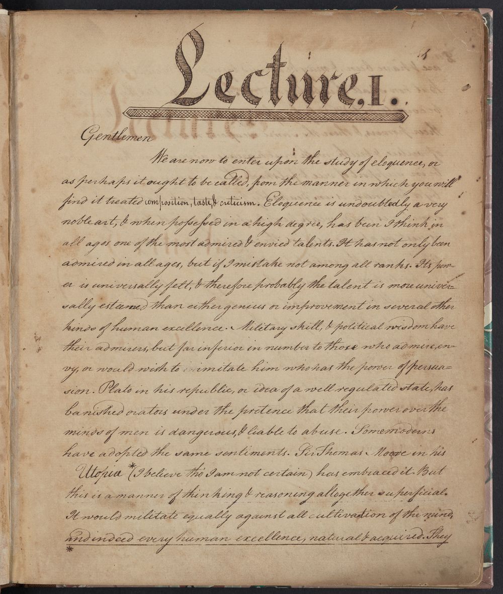 Page of handwritten notes taken during a lecture.