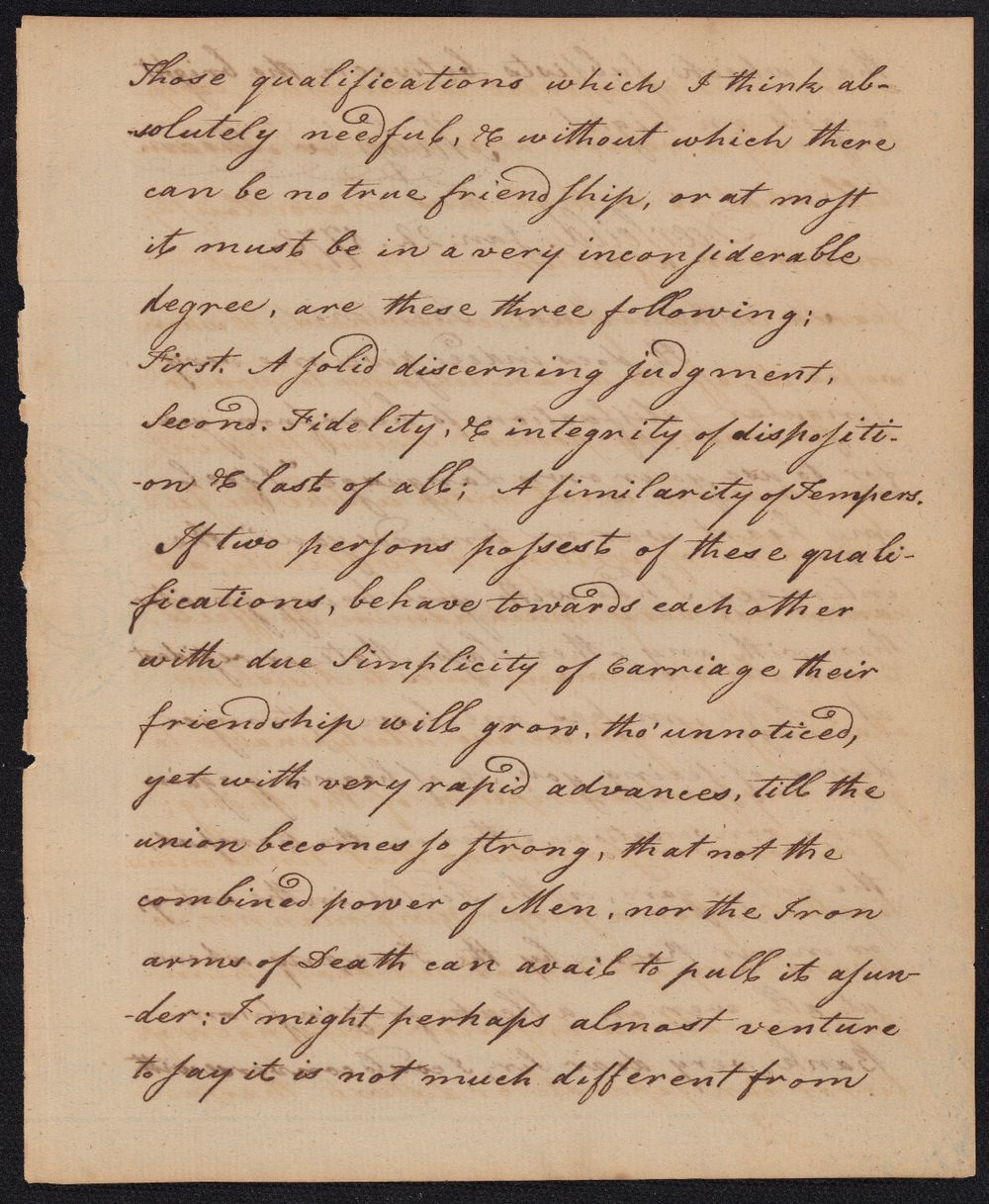 Handwritten 18th century letter. 