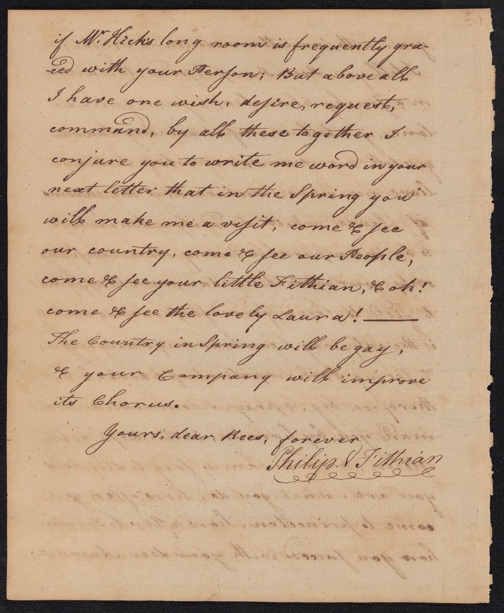 Handwritten 18th century letter. 