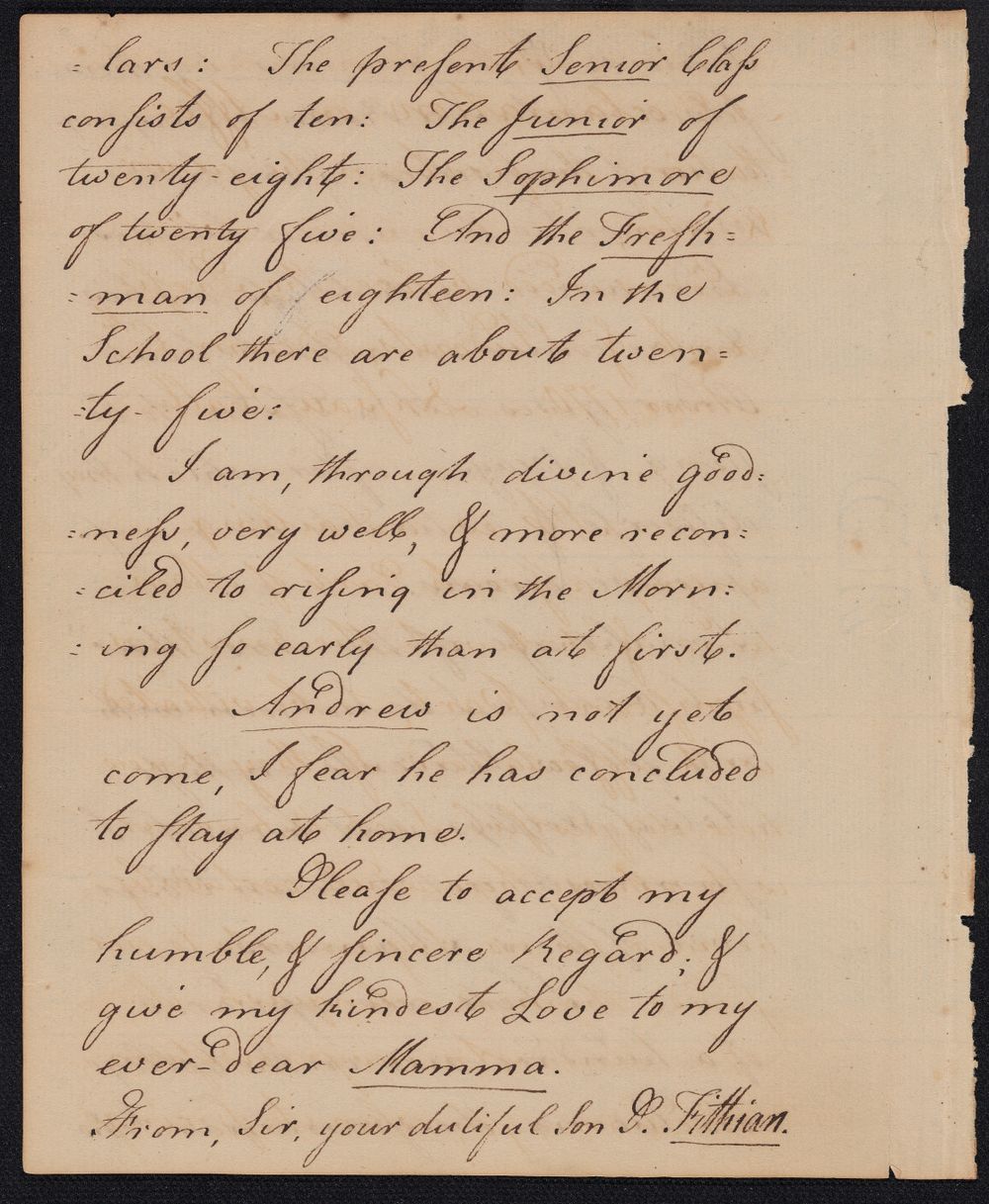 Handwritten letter. 
