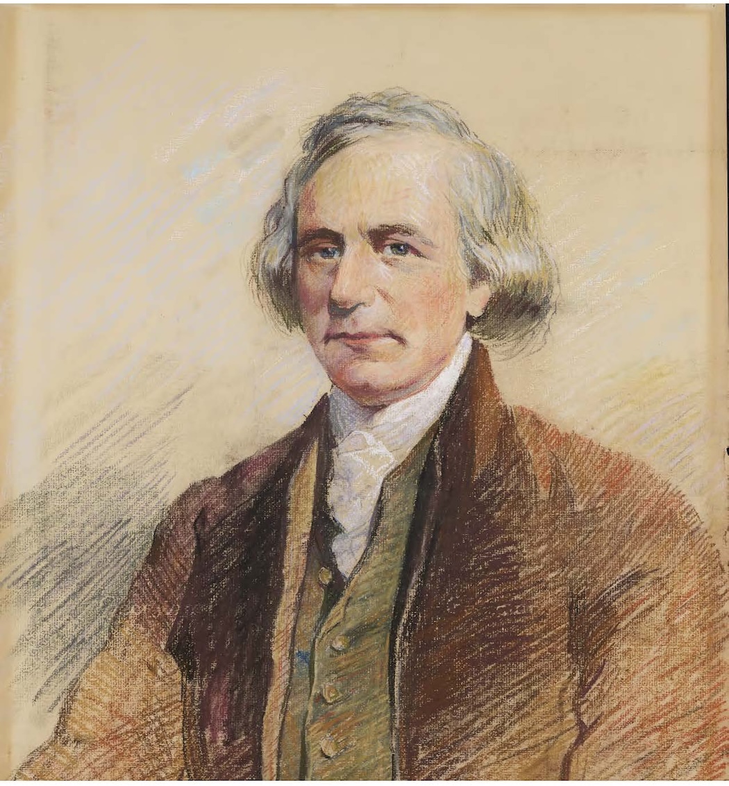 colored pastels on paper, portrait of Philip Morin Freneau