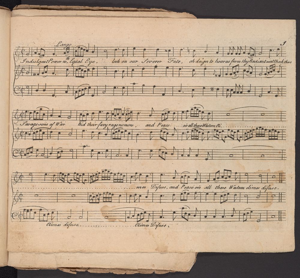 typed music score with lyrics 