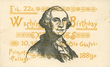 image of George Washington with text behind 
