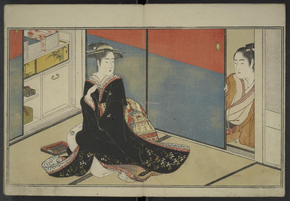 color printing of two figures.